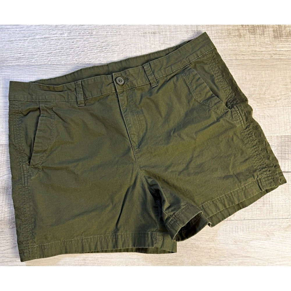 Eddie Bauer Women's 16 Olive Ripstop Utility Shorts Granola Gorpcore Outdoors